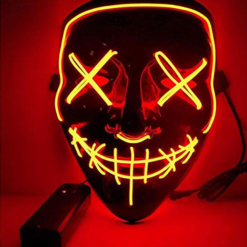 Spot Amazon Halloween EL glow mask Black light cold mask KTV dance party led mask