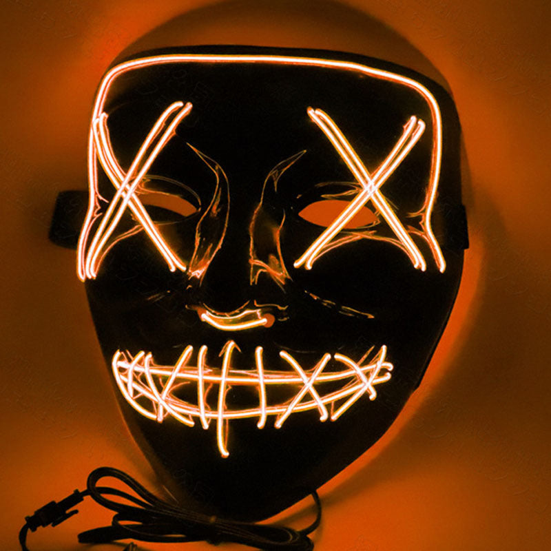 Spot Amazon Halloween EL glow mask Black light cold mask KTV dance party led mask