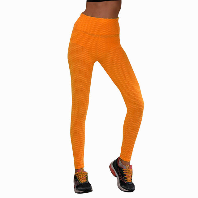 Jacquard Pantaloni Yoga Push Up ad alta elasticità Sport Leggings stretti Donne