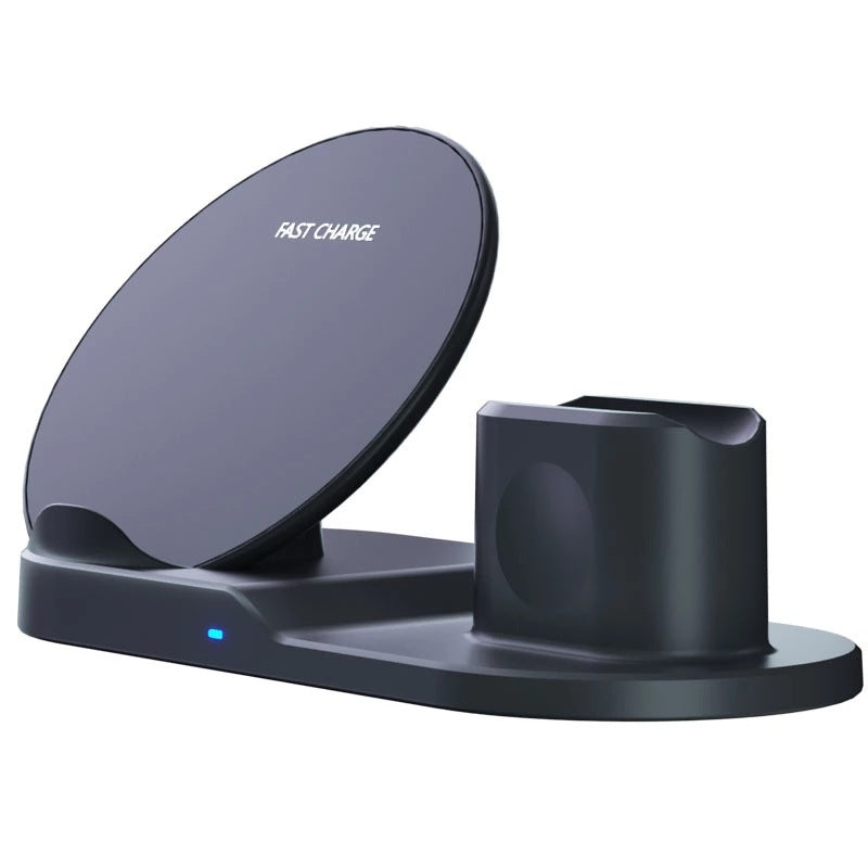 Un caricabatterie wireless veloce tre in uno è adatto per l'auricolare dell'orologio del telefono cellulare staffa di ricarica wireless staffa di ricarica rapida
