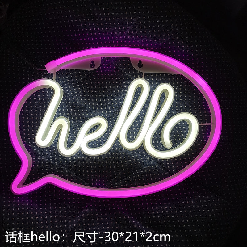 Luci al neon a LED con luci a forma di Cuore , Fulmine ,Fenicottero , Cactus ecc...