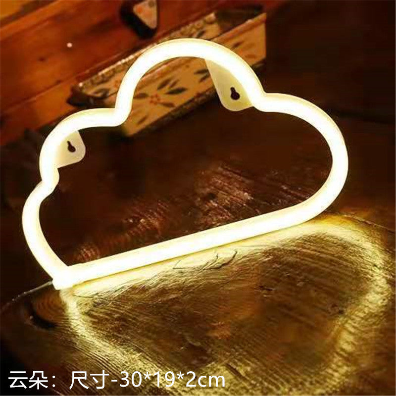 Luci al neon a LED con luci a forma di Cuore , Fulmine ,Fenicottero , Cactus ecc...