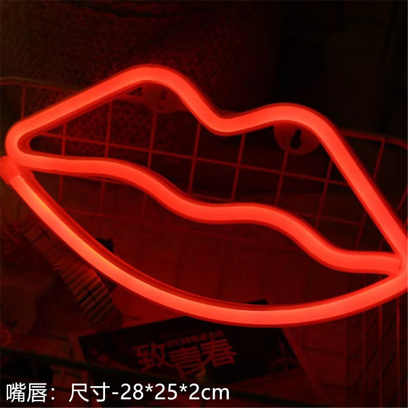 Luci al neon a LED con luci a forma di Cuore , Fulmine ,Fenicottero , Cactus ecc...