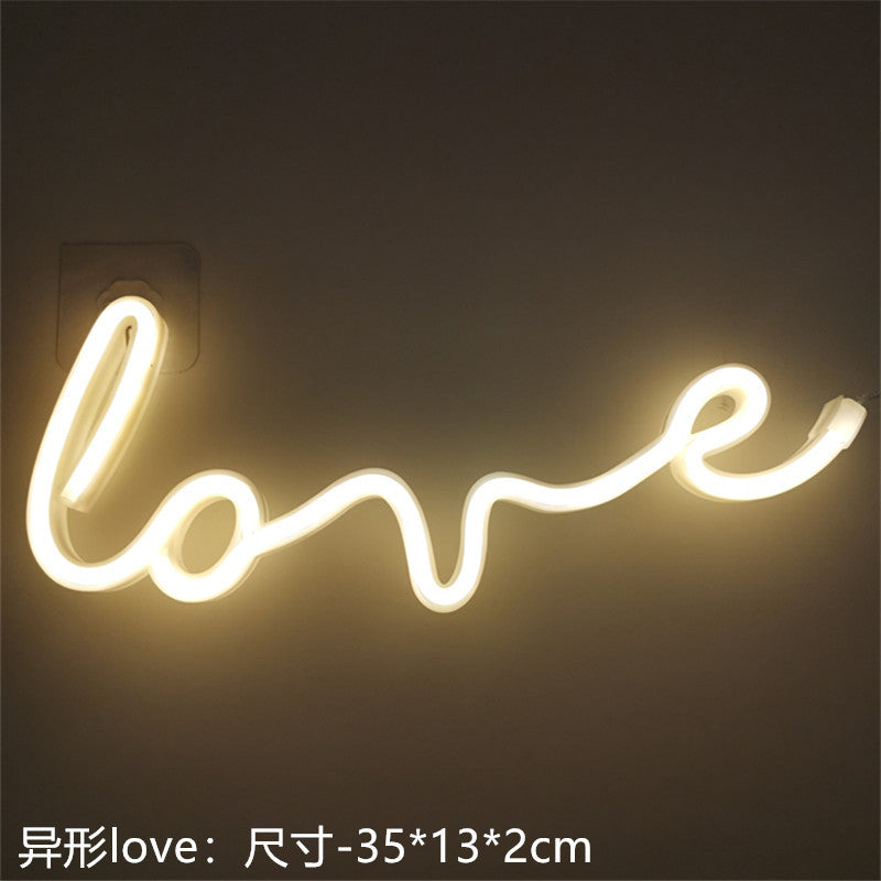 Luci al neon a LED con luci a forma di Cuore , Fulmine ,Fenicottero , Cactus ecc...