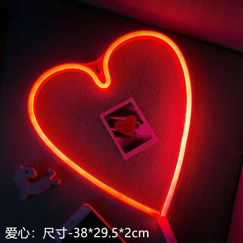 Luci al neon a LED con luci a forma di Cuore , Fulmine ,Fenicottero , Cactus ecc...