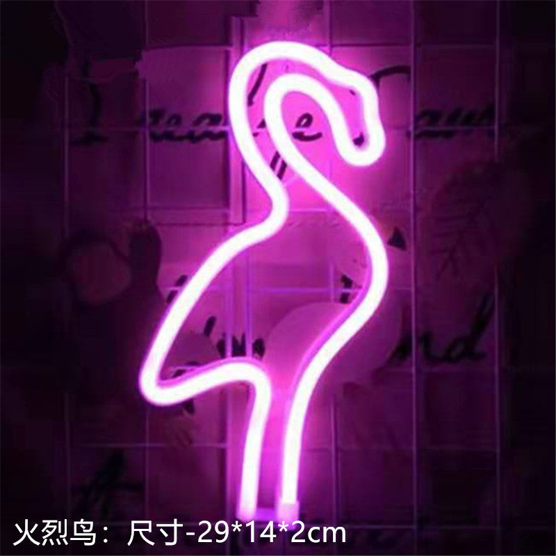 Luci al neon a LED con luci a forma di Cuore , Fulmine ,Fenicottero , Cactus ecc...